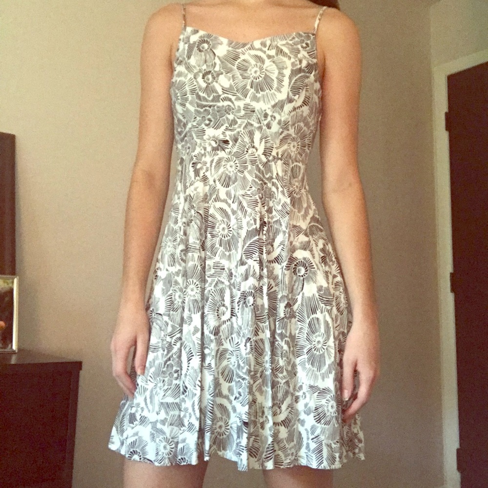 Black and white floral dress